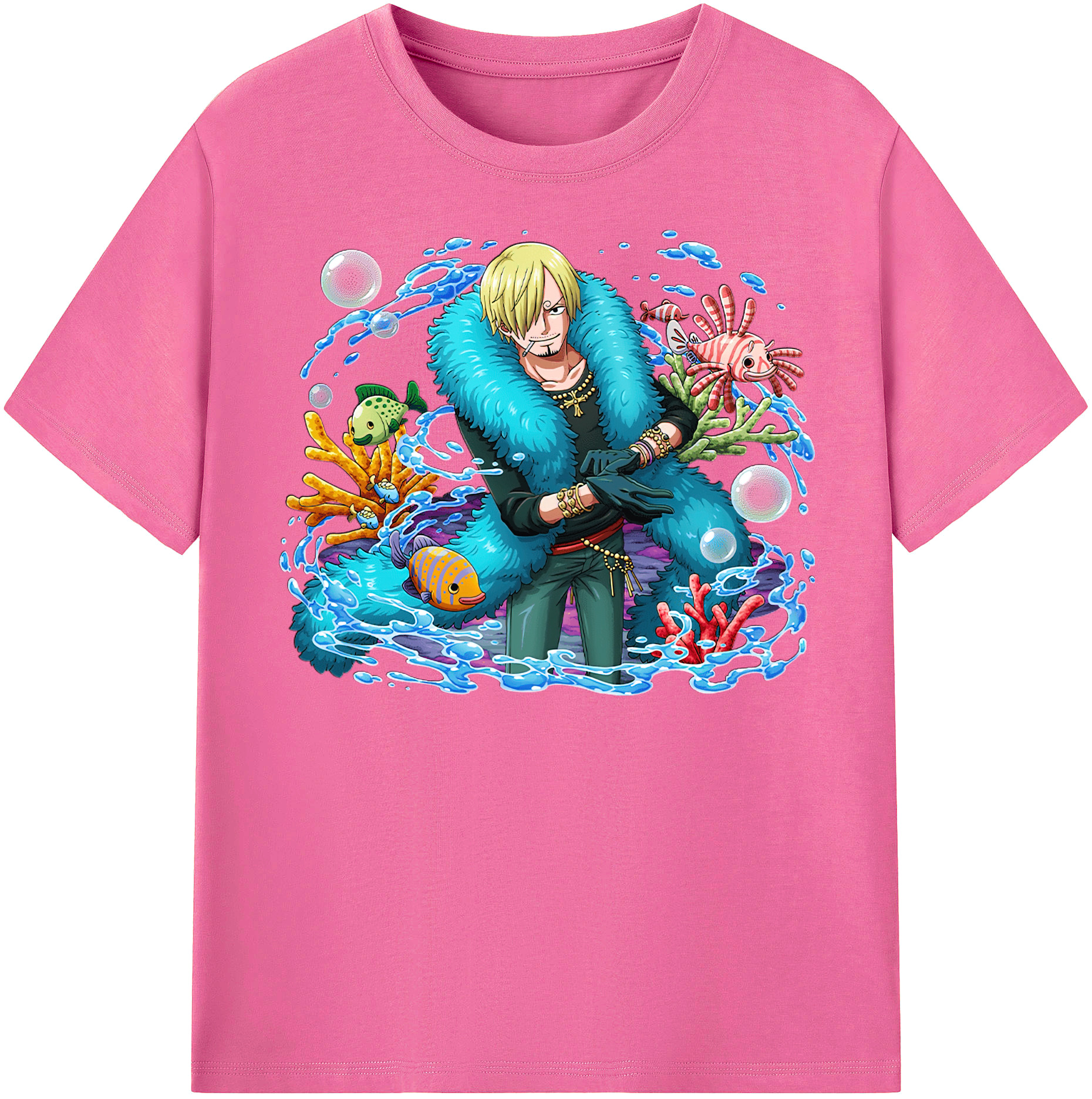 （画像用） ワンピース サンジ ONE PIECE Sanji レディースカジュアルプリントTシャツ（綿100％）